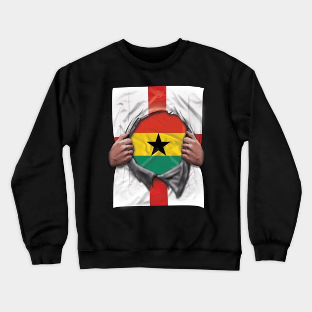 Ghana Flag English Flag Ripped - Gift for Ghanaian From Ghana Crewneck Sweatshirt by Country Flags